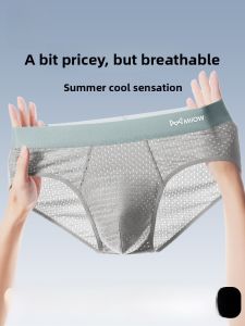 MiiOW | Mens Ice Silk Triangle Underwear Breathable Thin Summer Shorts MiiOW Brand Comfortable Antibacterial Seamless Large Size