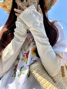 Loose Butterfly Knot Ice Silk Sun Protection Sleeve Covers for Women Summer New Outdoor Cycling UV Protection Sunshade Ice Sleeves