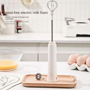 Small-scale USB Rechargeable Handheld Milk Frother Stainless Steel Electric Milk Beater New Style Coffee Tools for Home Baristas