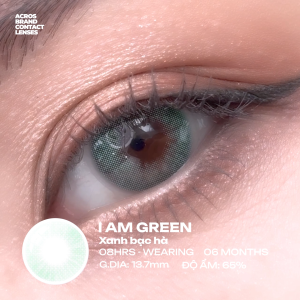 (HOẢ TỐC SG) Kính áp tròng màu Xanh bạc hà I AM GREEN ACROS – Lens dùng 6 tháng đeo 8h/ngày