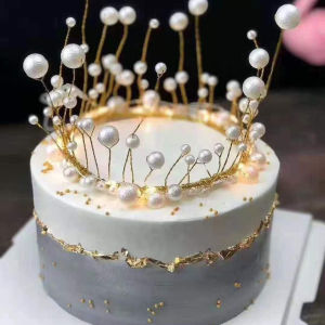 Sweet Belly มงกุฎแต่งเค้ก มงกุฏไข่มุก ตกแต่งเพิ่มความน่ารัก เค้ก DIY อุปกรณ์ทำเค้ก Cake crown