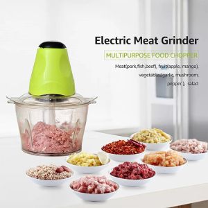 Meat Grinder Household Electric Meat Grinder Multifunction Food Chopper Meat Mill Sausage Machine Stainless Steel Cutting Knife Two Cutting Heads (21 * 26cm)