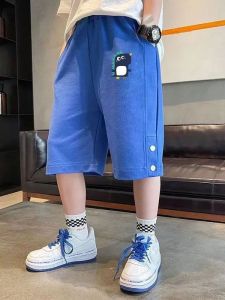 Boys Cotton Dinosaur Print Shorts Casual Elastic Waist Summer Fashionable Kids Clothing Sporty Mid-Term Split Pants for Boys