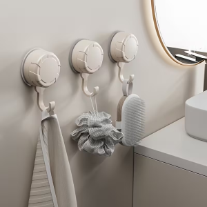 HUILV | 3 Powerful Vacuum Suction Cup Hooks - Sturdy and Stable No Need for Drilling Strong Load-bearing Capacity Wall-mountable