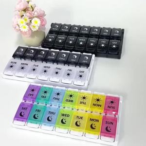 Pill Organizer Box AM PM Pill Distribution Container Portable Travel Tablets Vitamins Medicinel Cases Box Fish Oil/Supplements
