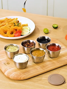 60ml Stainless Steel 304 Dipping Sauce Bowl Silicone Dustproof Lid Cover Styles Condiment for Kitche