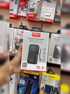 Cliptec MPB239 Power Bank 10000 mAh | Built-in Retractable Type-C Cable | 22.5 W + PD20 W Fast Charging