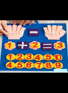 Finger Counting Math Toy Felt Board Numbers Montessori Kids Educational Learning Mainan Kira