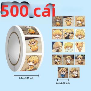 Bandai | 500 Miếng Dán Chibi Zenitsu Agatsuma Diệt Quỷ Dễ Thương Nhiều Nét Biểu Cảm Dùng Trang Trí Sổ Tay & Quà Tặng