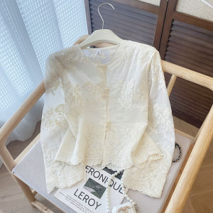 PAIBOLI | Embroidered French Elegant Large Size Casual Blouse