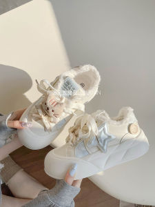 LuLuEgg Womens Casual Skate Shoes Spring 2025 Outdoor Thick Bottom Bread Shoe Versatile Cross-Tie round Toe Rubber Outsole