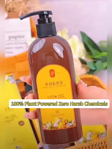 Floral Scented Hair Dye Shampoo 300ML 100% Gray Coverage Floral Scented + No Damage Botanical Color/Care Herbal Hair Dye Shampoo