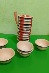 chén đá xưa chén bánh bò viền xanh 30 cái loại 2