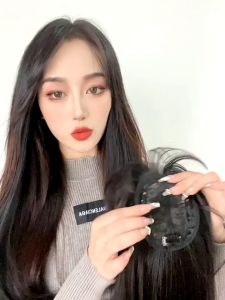 Penutup Rambut Wanita: Toupee Hair Topper & Hair Clip Poni Belah Tengah