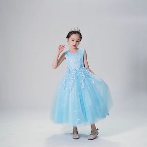 Party Dress Anak Perempuan Tanpa Lengan /  Dress Pesta Anak Import Biru Pink Gold Putih / Baju Ulang Tahun Anak