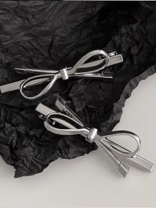 🔥IVY Silver Bow Hair Clip Korean Style High-end Hair Rope Women Simple Temperament Headdress