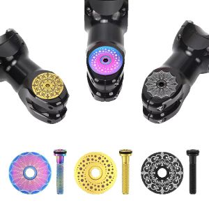 28.6mm Titanium Bike Headset Cap for MTB Road Bicycle Fork Top Cover Screw Stem Cap High Strength Corrosion Resistant