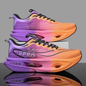 Breathable Ultra-light Shock Absorption Purple Running Shoes No Laces