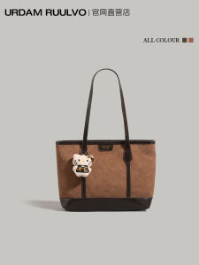 UR Retro Floral Print Tote Bag Womens Large Capacity Commuter Bag Fashionable Handbag Suitable for Class And Commuting