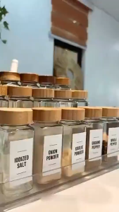 4oz Glass Bottle Spice Jar Spice Organizer Spice Seasoning Containerswith Bamboo Lids Spice Jar