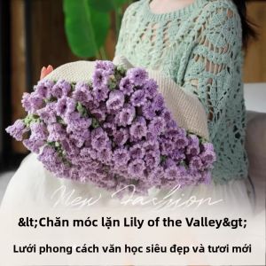 MONLEYTA | DIY Vật liệu dệt móc hoa hồng Quần áo Áo len dệt tay Cotton Sữa Món quà Trung thu Quà tặng Phụ kiện Dệt tay dệt máy