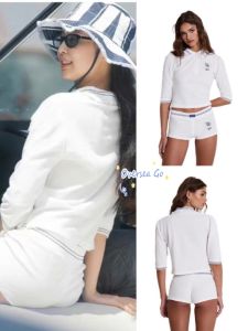 เสื้อยืดคอโปโลแขนสั้นสีขาว Jaded London สำหรับผู้หญิง ทรงสลิมฟิต ผ้าฝ้ายแท้ ความยาวปกติ ฤดูร้อน 2024 แฟชั่นลำลอง