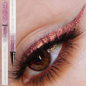 1PC Ultra-fne Glitter Pink Eyeliner Waterproof Liquid Korean Makeup for Women Quick Dry Smooth Eye Liner Long Lasting Eye Pen