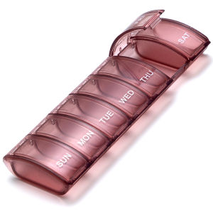 Weekly Pill Organizer Arthritis FriendlyBPA Free Travel 7 Day Pill Box Case with Open Design&Large Compartment to Hold Vitamins