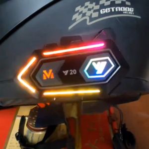 Upgrade Motorcycle Helmet Intercom Bluetooth 5.3 Headset For 2 Rider Intercomunicador Waterproof Wireless Moto Outdoor Riding Intercom Support Voice Control