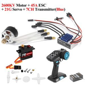 NEEBRC 2322 2600KV Brushless Motor AM32 45A ESC 21g Servo 7CH Transmitter 6 Pin Receiver for 1/12 RC Car Crawler MN99S MN78 MN82