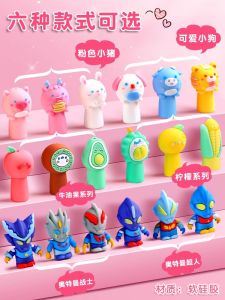 Cute Cartoon Silicone Pencil Cap Triangle Shape Soft Protection Cover for Pencil Head Kindergarten Students Girls Boys