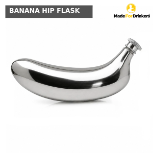[Made For Drinkers] 5oz/148ml Stainless Steel Banana Hip Flask – Novelty Portable Whisky Liquor Bottle Gift