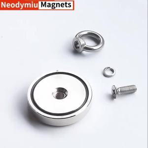 D16~D42mm Super Strong Neodymium Fishing Hook N52 Heavy Duty Rare Earth Neodymium with Countersunk Hole Eyebolt Salvage Magnetic