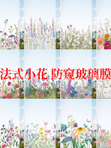 Retro French Style Glass Stickers Frosted Privacy Film Static Cling Bathroom Window Decals Decorative PVC Floral Design