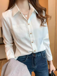 Winter Fashion French Elegance Fluffy Loose White Long Sleeve Shirt