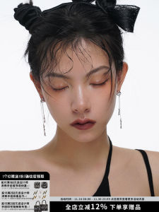 Fashionable Long Diamond Embedded Tassel Earrings Womens Original Design Ear Jewelry Alloy Plated Silver Plated Gold