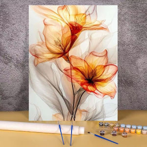 Unframe DIY Painting By Numbers Acrylic Paint By Number Flowers on Canvas Home Decor Digital Painting for Living Room Wall