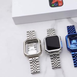 Stainless Steel Strap+Case for Apple Watch 38mm 42mm 40mm 44mm 41mm 45mm Metal Band for iWatch Series9 8 7 6 SE 5 4 3 2 1 Correa