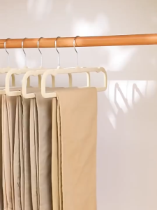 10pcs NonSlip Flocked Hanger Trousers Pant Hanger Flocked Trouser Rack Trousers Hanger Storage Rack