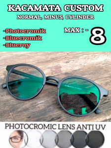 Kacamata Minus Tinggi YOI 3002 Model Oval Bahan Plastik Lentur Lensa Bluecromik Photocromik Blueray Custom Ukuran Sesuai Resep