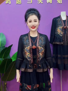 New Export Quality Embroidered Vest And Skirt Set Traditional Revived Style ButtonsFashionableElegant Hundred Match Highend