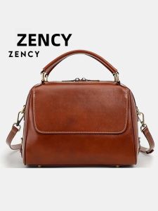 Túi Xách Nữ Da Thật Zency Da Bò Dung Tích Lớn Boston Đeo Chéo Túi Đeo Vai Thời Trang Có Hai Dây Đeo