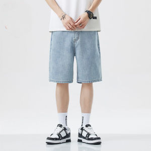 Quần Short Jeans Nam Rộng Thùng Thình Kiểu Dáng Thoải Mái Ống Rộng Chất Liệu Denim Phong Cách Y2K Vintage Hip Hop Trượt Ván Quần Dài Nam Thời Trang Đường Phố