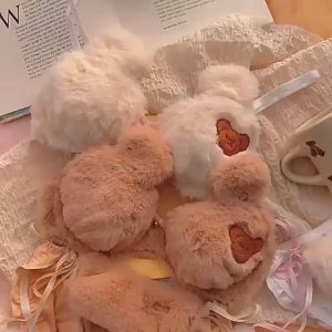 Set bộ đồ lót nữ cute dễ thương hình Gấu áo lót có mút nâng ngực không gọng mùa Đông