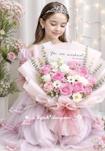 Bó hoa hồng sáp thơm tông hồng và trắng You are sunshine siêu thơm