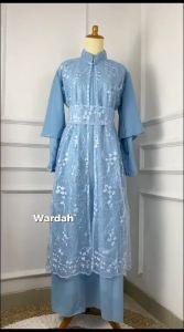 Gamis Wanita Dewasa JANEETA DRESS CERUTY BABYDOLL MIX TILLE BORDIR Gamis Kondangan Mewah Set Outer