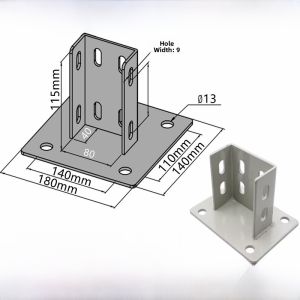 Fixed Base Aluminum Profile Square Feet Fence Connecting Belt Ground Support Part Industrial Hardware Fastener Combination