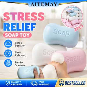 Aitemay 3PCS TPR Squishy Soap Ball Fidget Toy - Slow Rebound Crunchy ASMR Stress Relief Hand Decompression