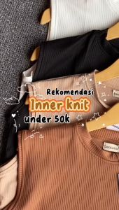 BASIC TOP inner atasan lengan buntung Manset Knit