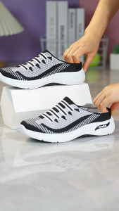 Summer Half Casual Shoes Comfortable Shoes For Women Slip On Black Slip On Fly Woven Comfortable Leisure Shoes For Lady